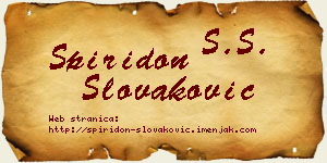 Spiridon Slovaković vizit kartica
